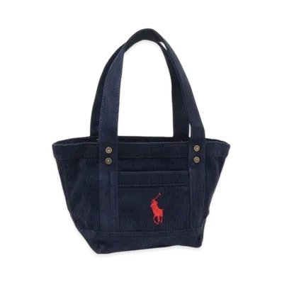 Polo Ralph Lauren Corduroy Mini Tote "Navy"
