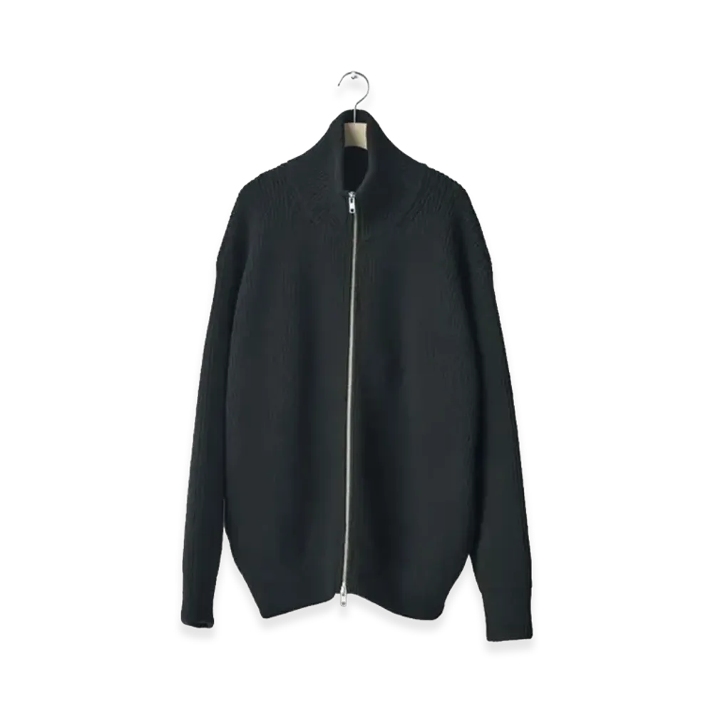 ssstein Oversized Drivers Knit Zip Jacket "Black"