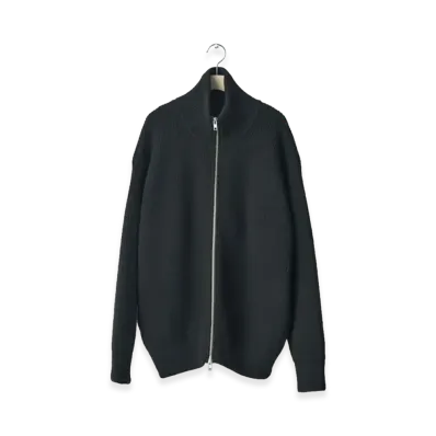 ssstein Oversized Drivers Knit Zip Jacket "Black"
