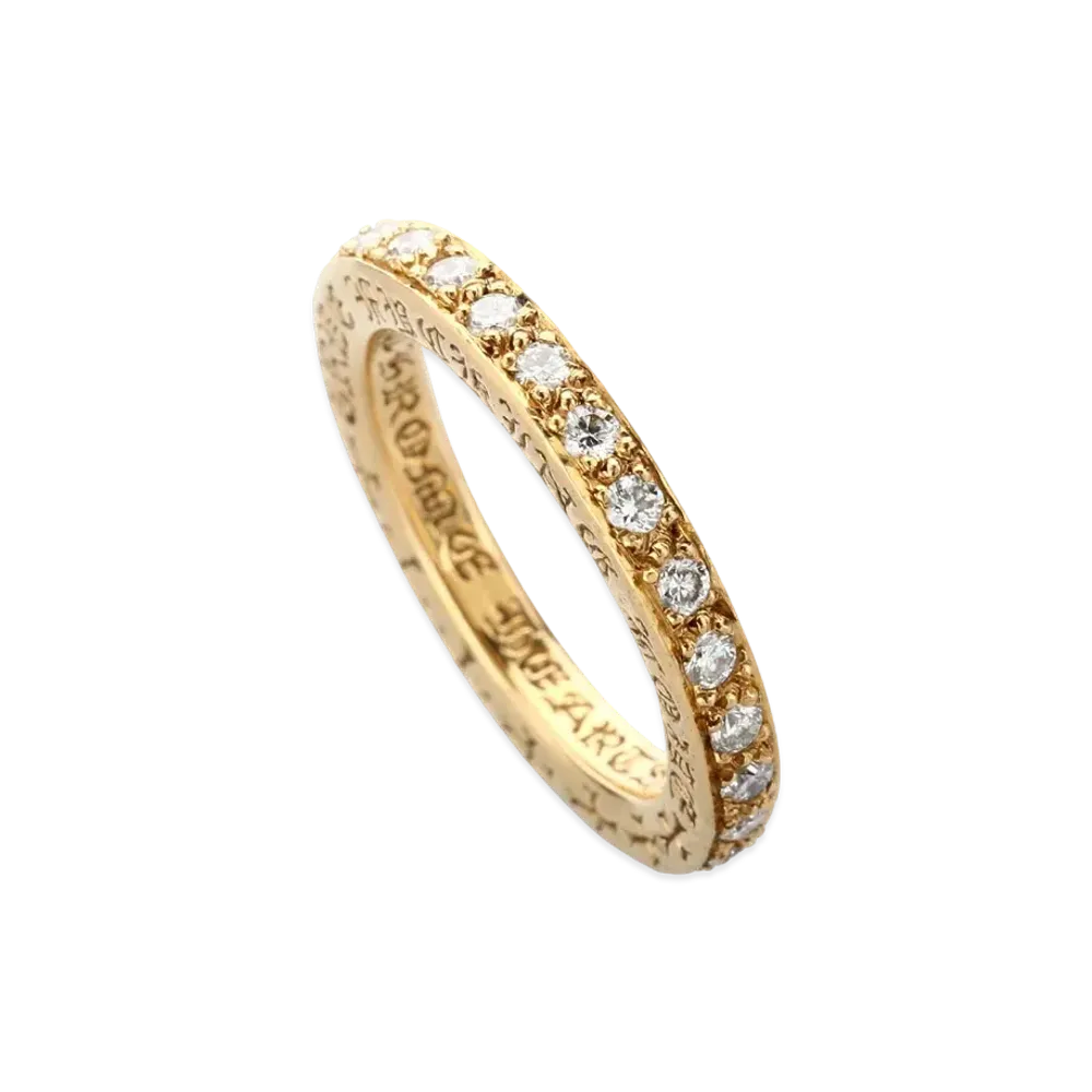 Chrome Hearts 22K TFL Band Ring w/ Diamond (CH Specification) "Gold"