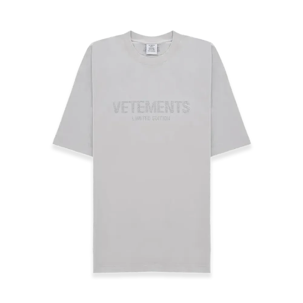 VETEMENTS Rhinestone Logo T-Shirt "Grey"