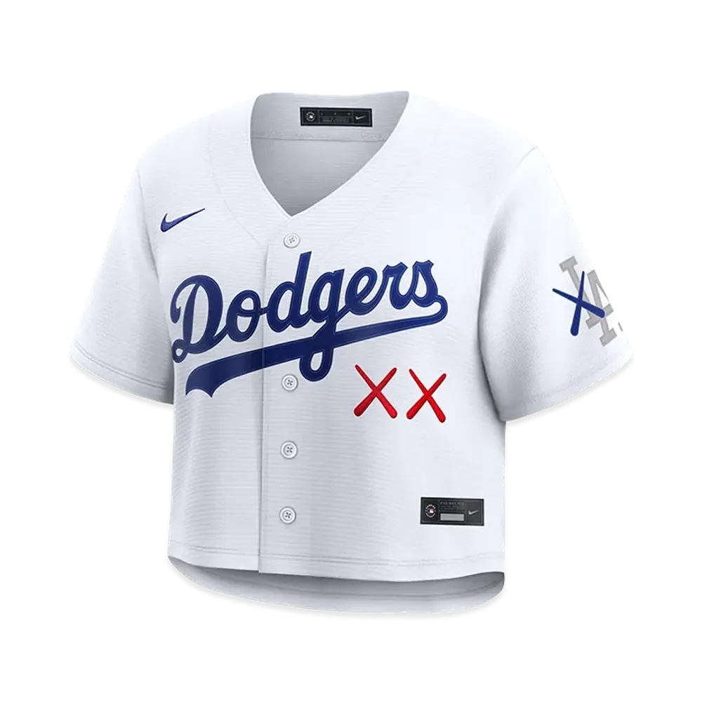 MLB x KAWS x Nike Women’s Replica Crop Jersey Los Angeles Dodgers "White"