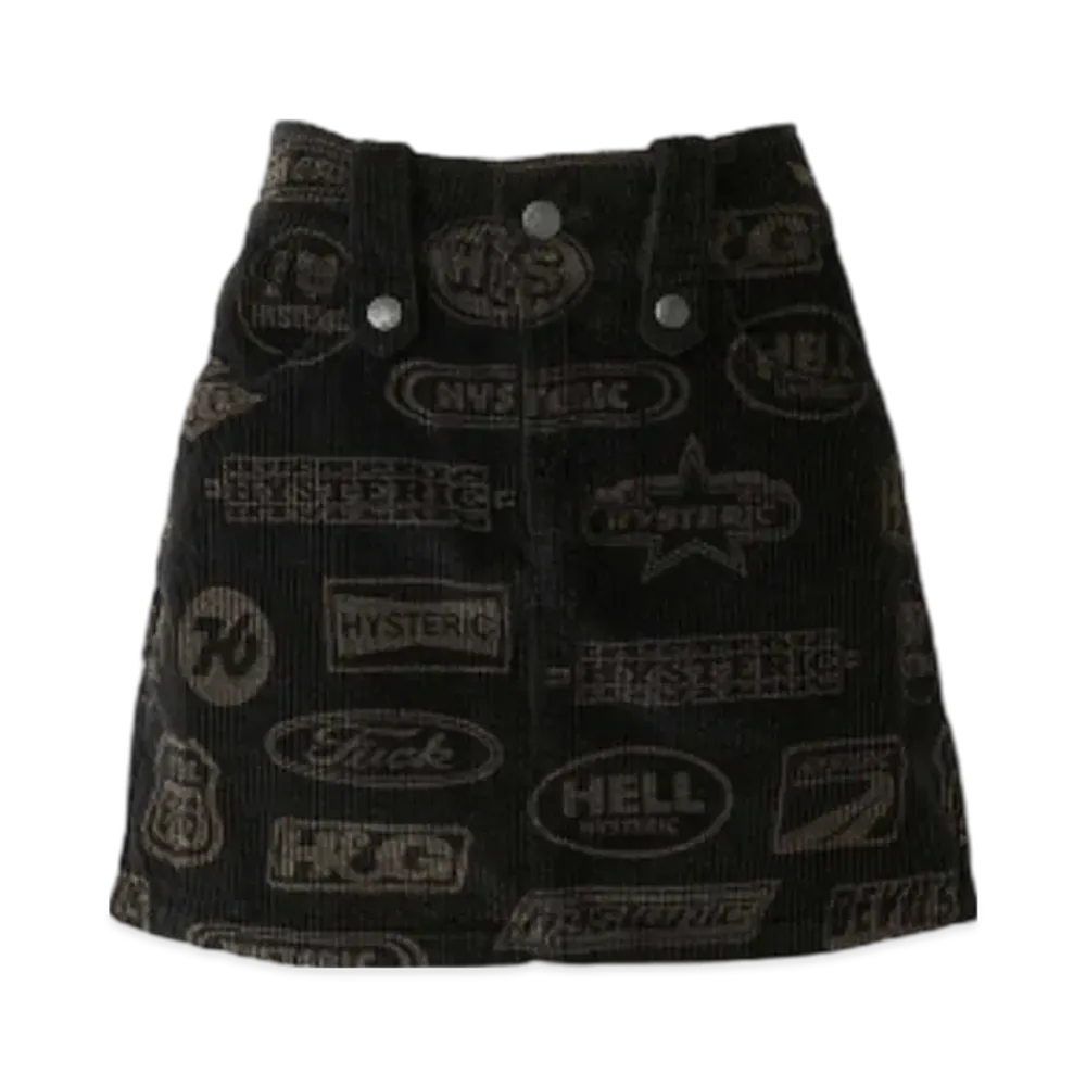 HYSTERIC GLAMOUR Motor City Fever Pattern Low Rise Mini Skirt "Black"