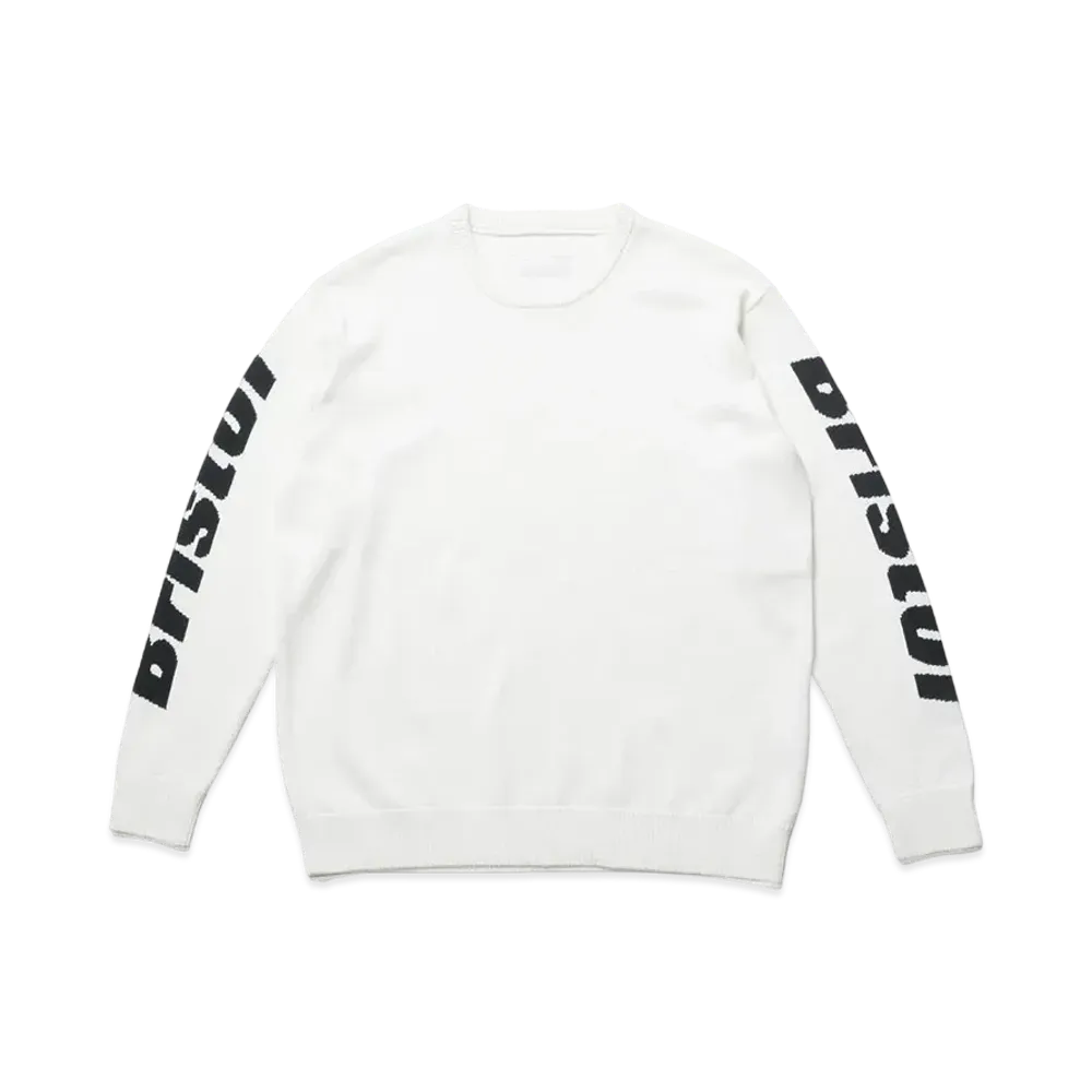 F.C.REAL BRISTOL Sleeve Authentic Logo Crewneck Knit "Off White"