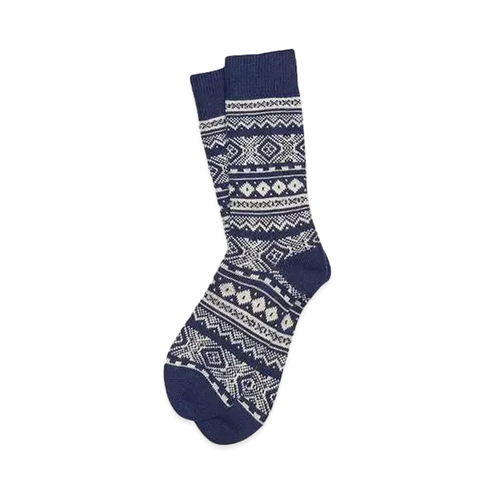 Barbour Fair Isle Pattern Socks "Navy"