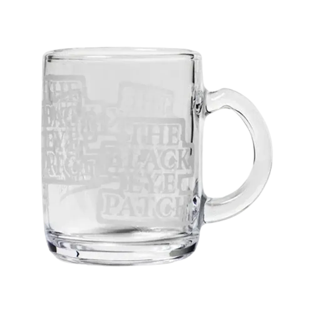 Black Eye Patch Double OG Label Glass Mug "Clear"