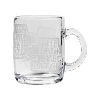 Black Eye Patch Double OG Label Glass Mug "Clear"