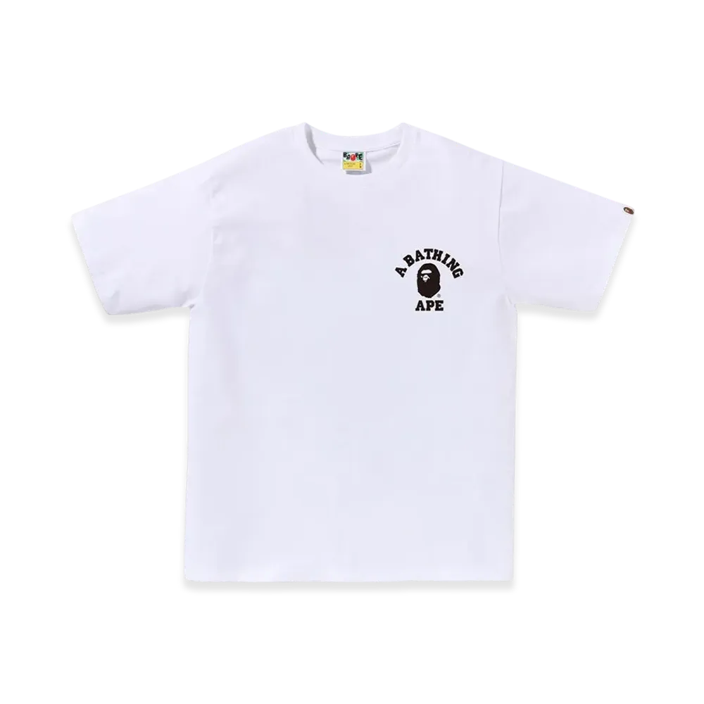 A BATHING APE Bicolor College Ats Tee "White"