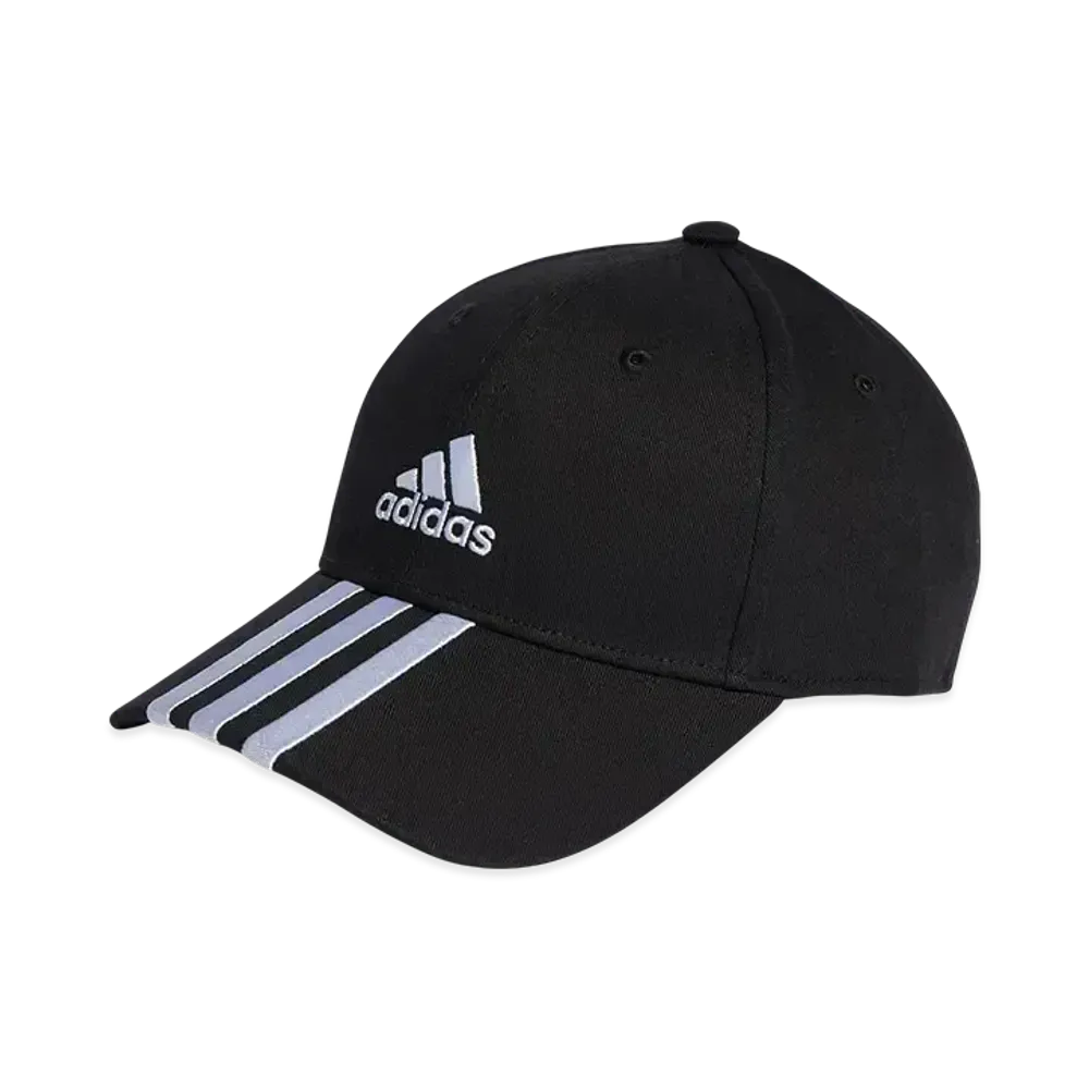 adidas 3-Stripes Cotton Twill Baseball Cap "Black/White"