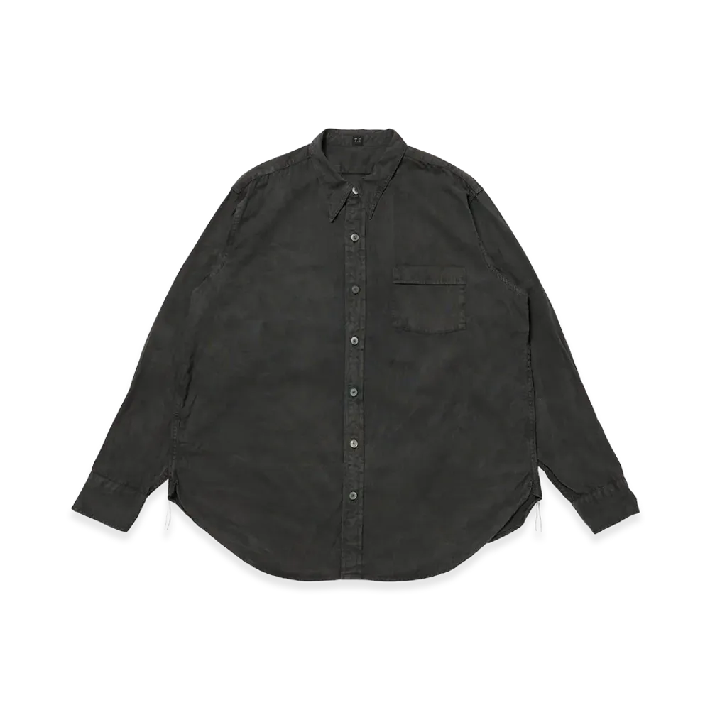 T.T Taiga Takahashi LOT.106 Narrow Collar Shirt "Sumi Dyed Black"