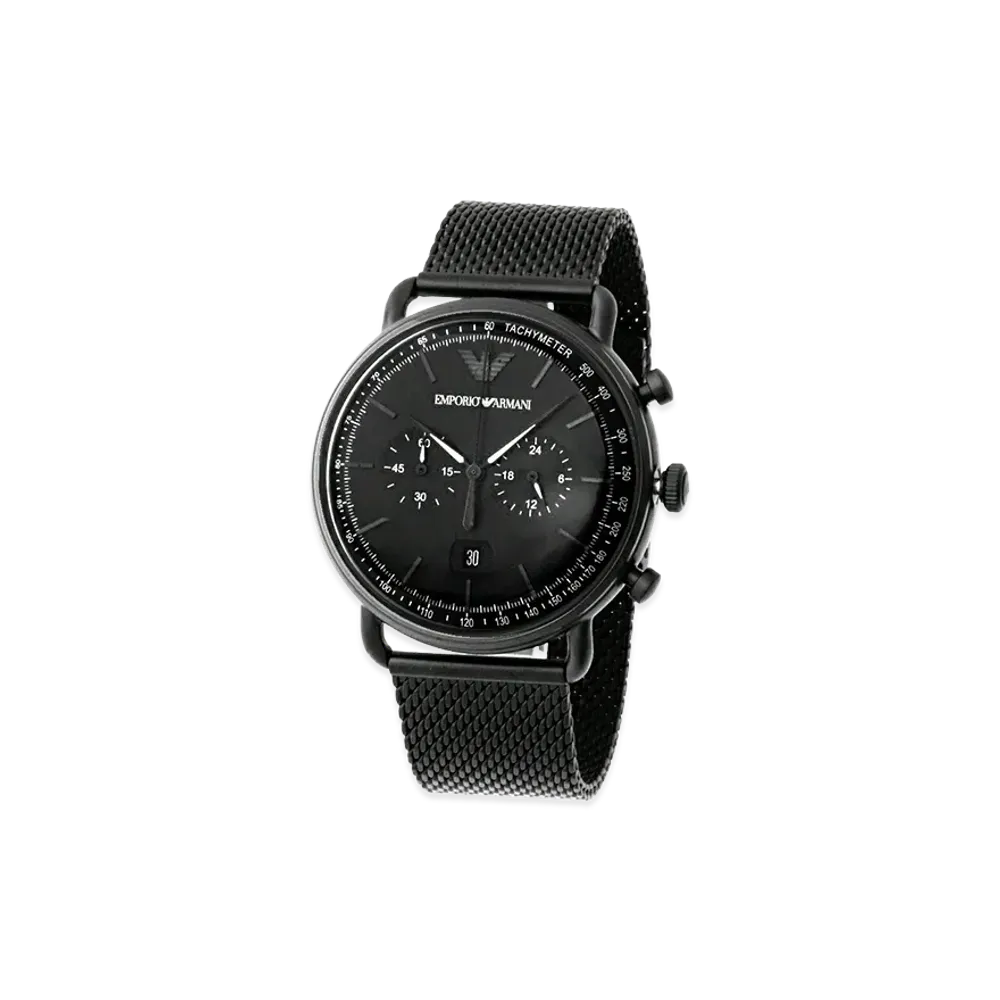EMPORIO ARMANI Aviator Chronograph Watch "Black"