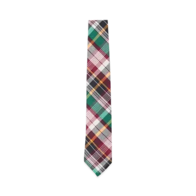 BEAMS Madras Check Tie "Burgundy"