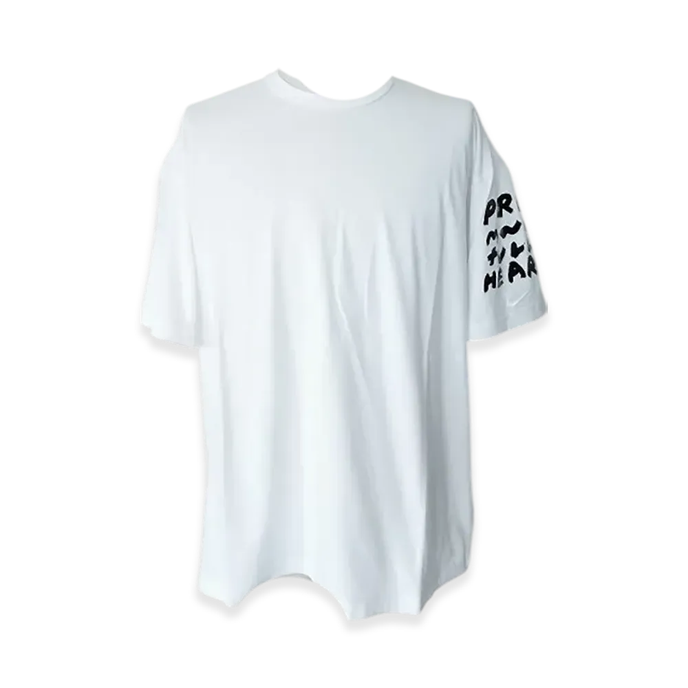 BLACK COMME des GARCONS x Nike Cotton Jersey Patch Message Print Wide Model "White"
