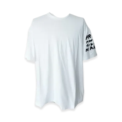 BLACK COMME des GARCONS x Nike Cotton Jersey Patch Message Print Wide Model "White"