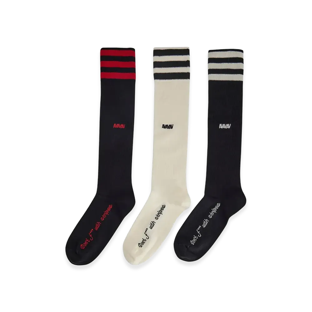 adidas x Avavav Knee Socks "Cream White/Black/Black"