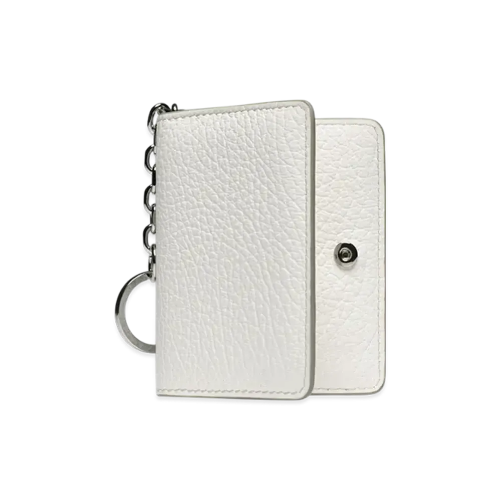 Maison Margiela 4-Stitch Key Ring Card Case "White"