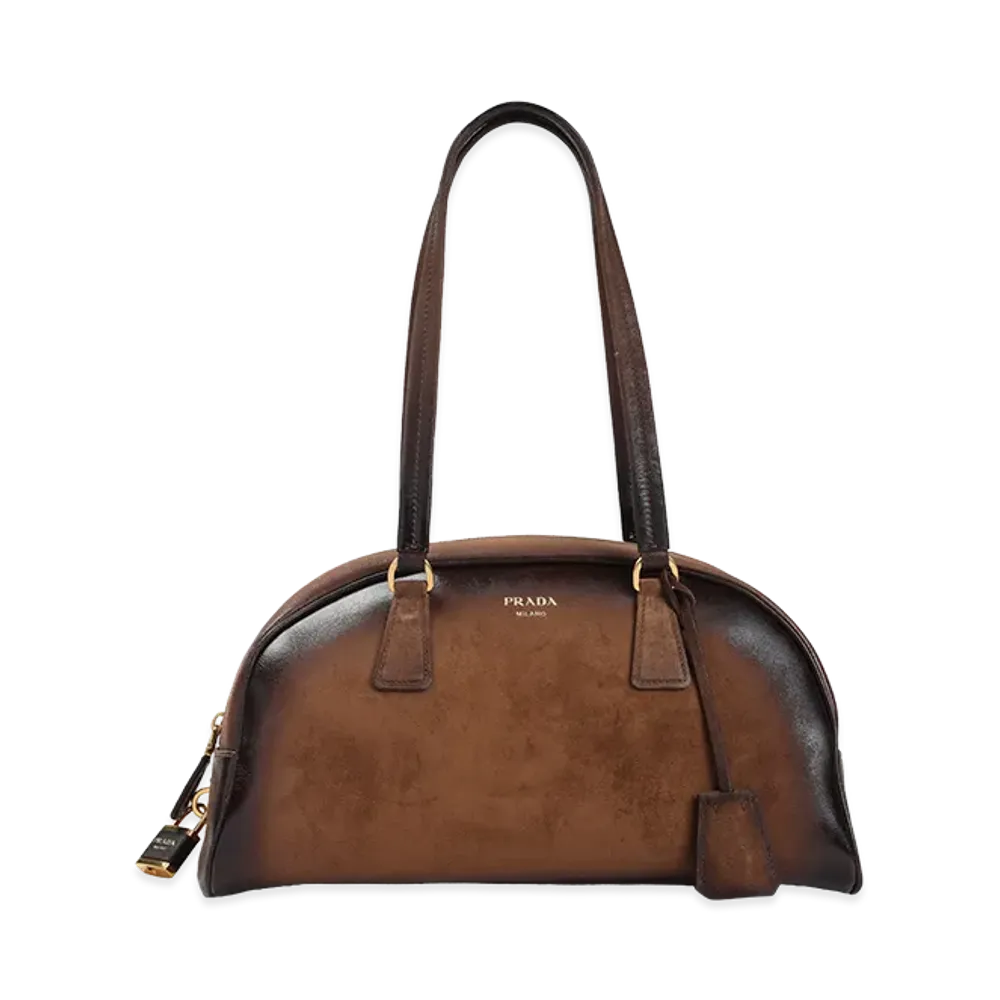 PRADA Women's Medium 'Bowling' Top Case "Brown"