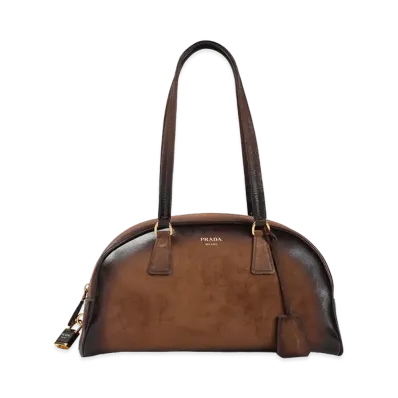 PRADA Women's Medium 'Bowling' Top Case "Brown"