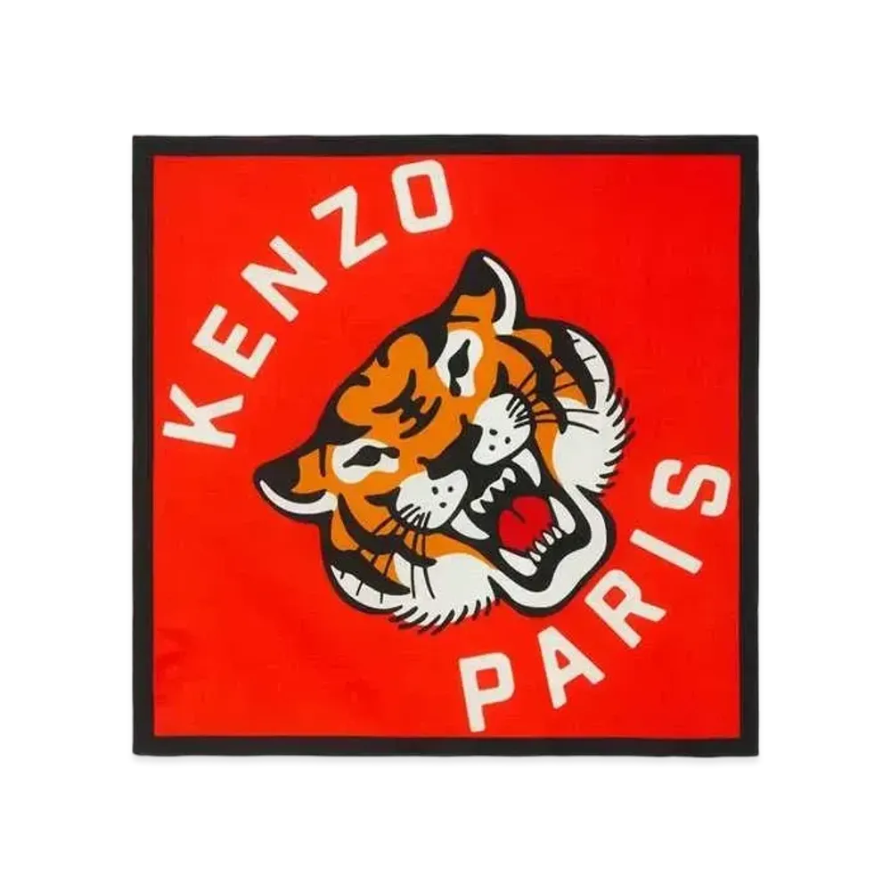 KENZO 'STAMP' Cotton Bandana "Medium Red"
