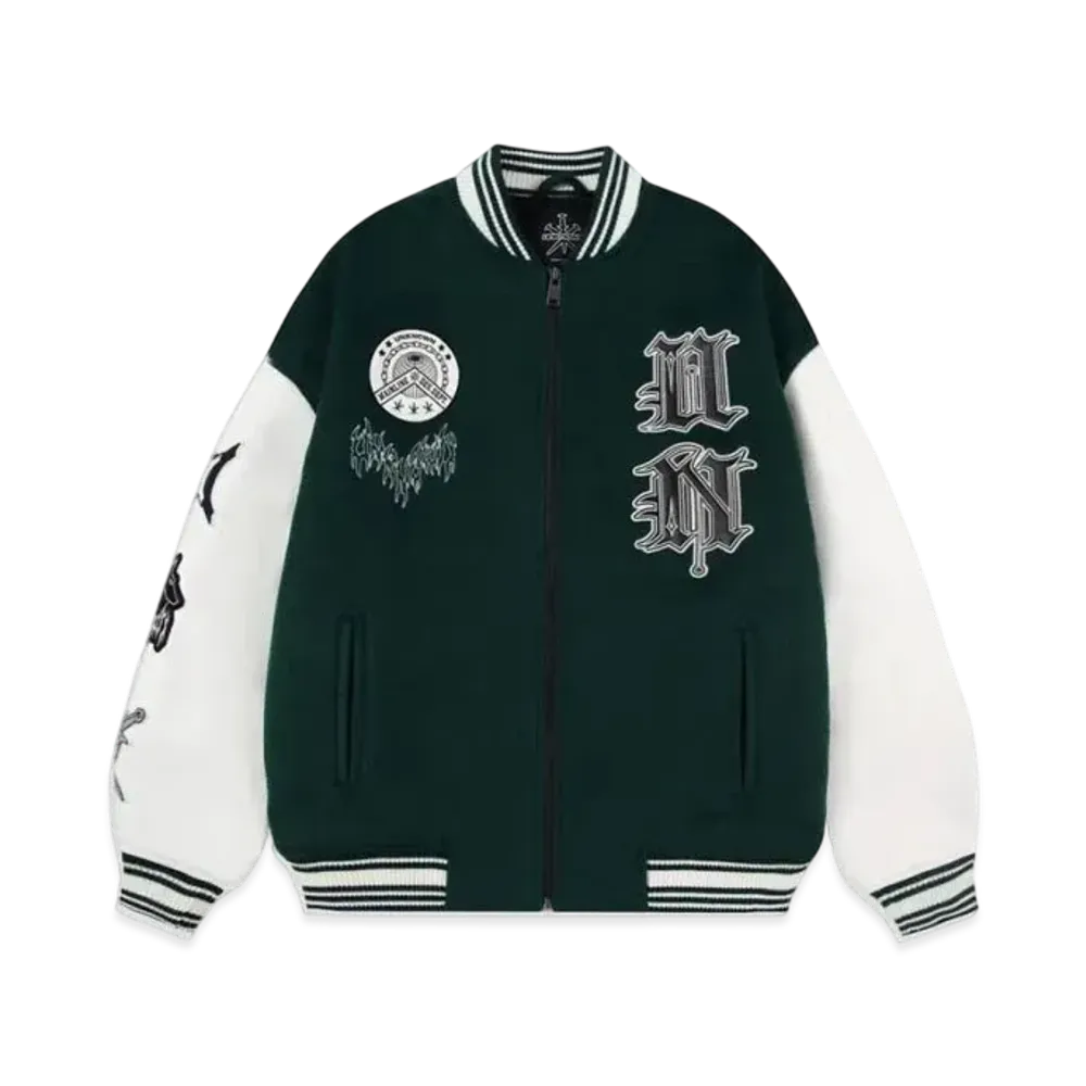 Unknown London Snake Dagger Varsity Jacket "Green"