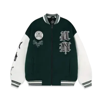 Unknown London Snake Dagger Varsity Jacket "Green"