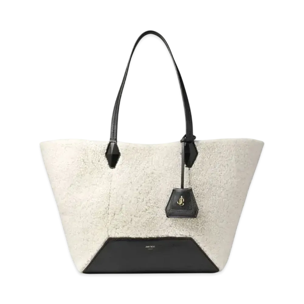 Jimmy Choo Diamond Tote/M Shearling Tote Bag "Natural"