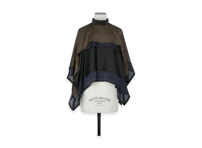 sacai Women's Satin x Chiffon Pullover "Black/Navy"