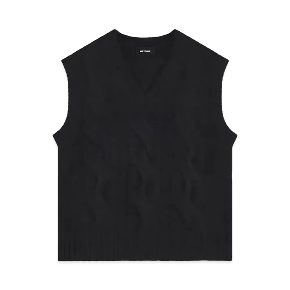 WE11DONE Cable Knit Vest "Black"