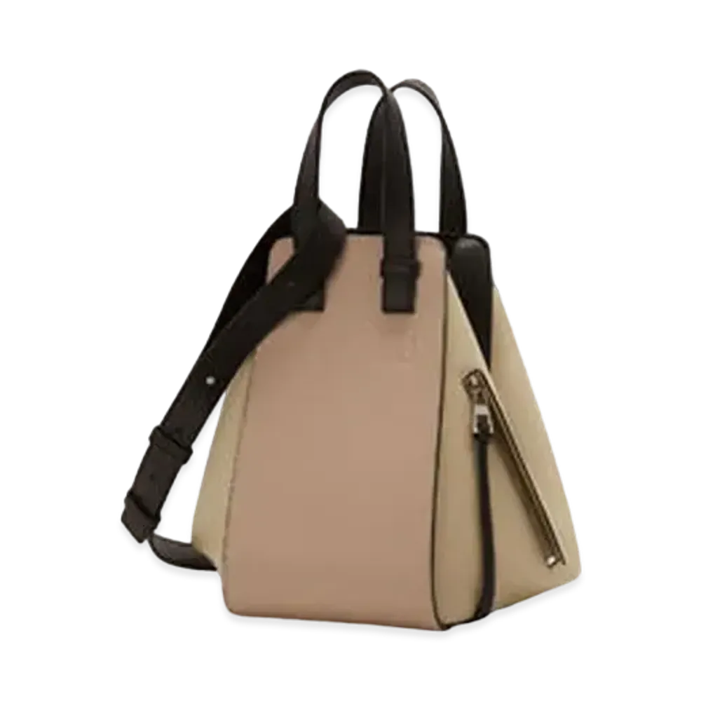 LOEWE Small Hammock Bag In Classic Calfskin "Light Oat / Pastel Green"