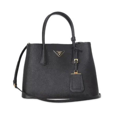 PRADA Double Saffiano Leather Small Bag "Black"