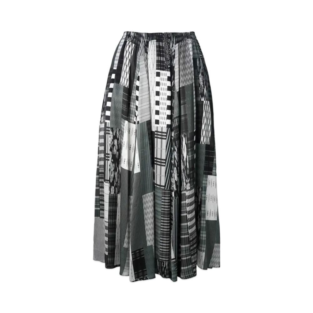 ANREALAGE Patchwork Print Skirt "Monochrome"