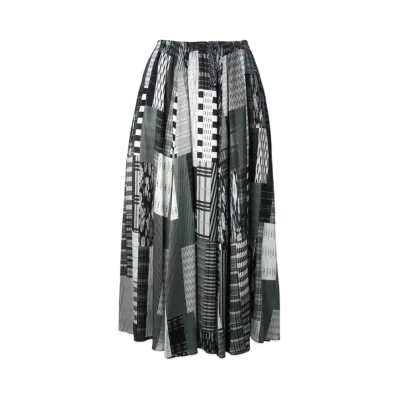 ANREALAGE Patchwork Print Skirt "Monochrome"
