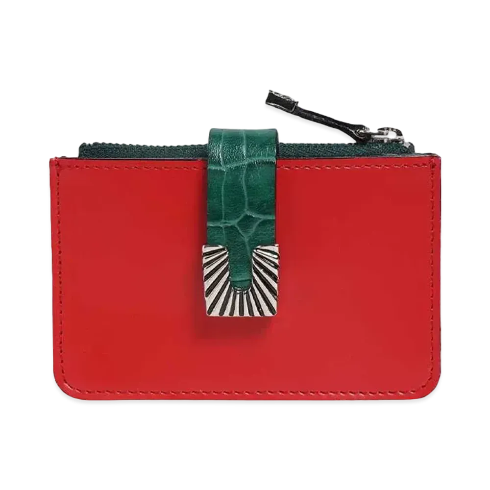 TOGA VIRILIS Leather wallet small square tip "RED"