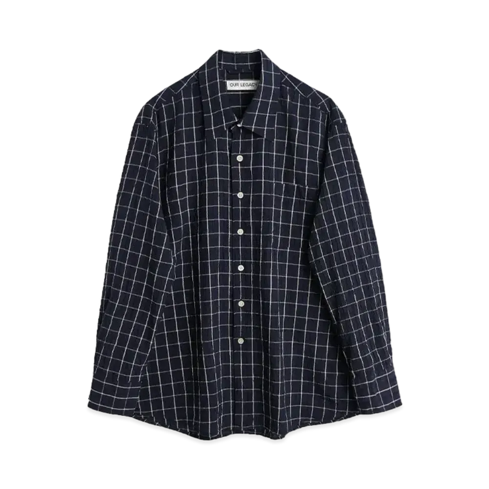 OUR LEGACY Above Shirt Check "Dark Mediterranean"