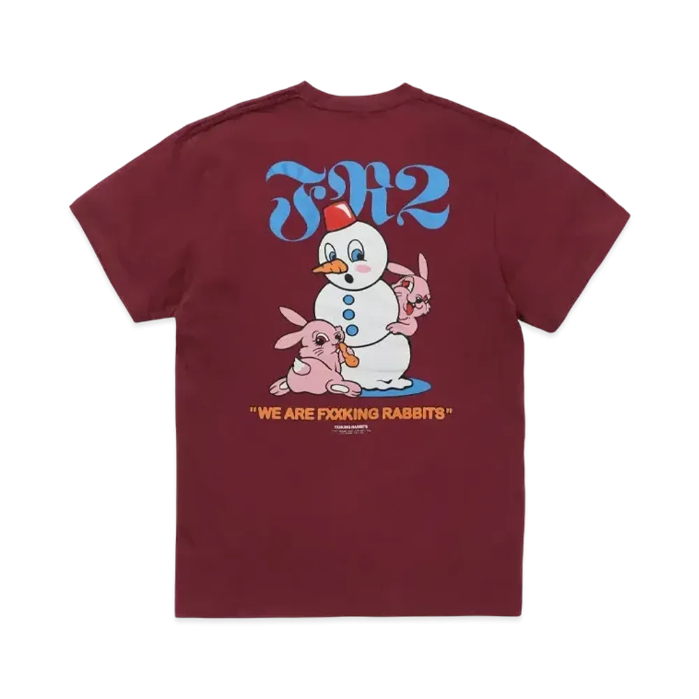 FR2 Snowman Rabbits T-shirt "Burgundy"