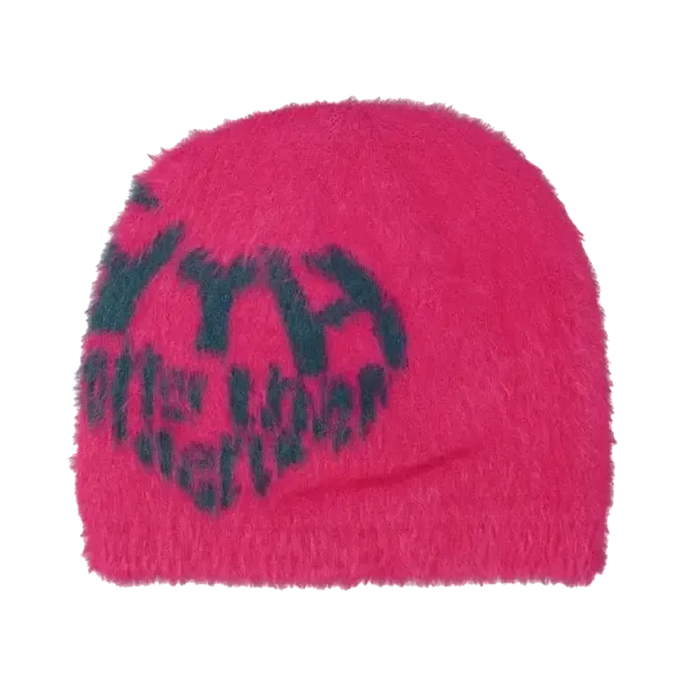 HTH shaggy heart logo beanie "PINK"