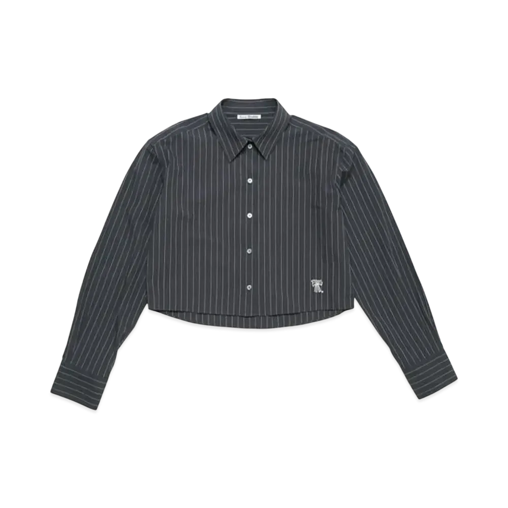 Acne Studios Jacquard Pinstripe Shirt "Black"