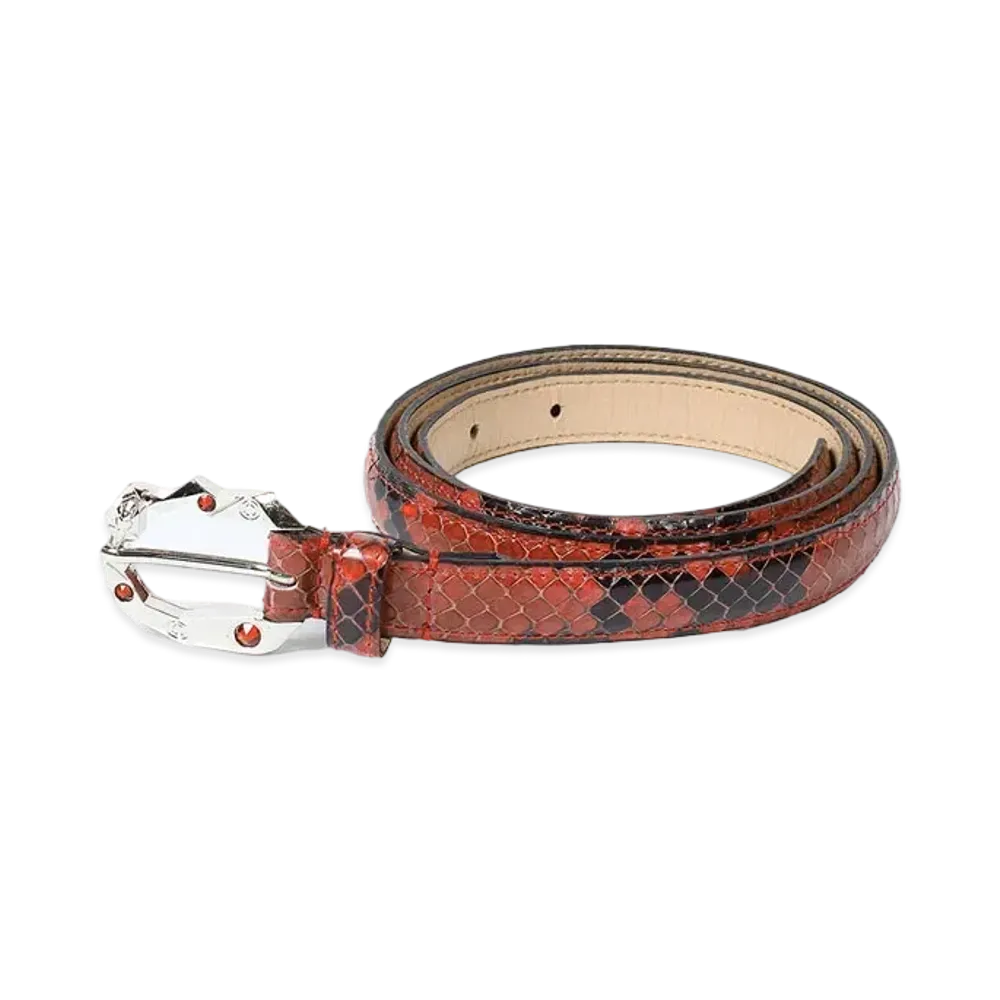 WACKO MARIA Wolfs Head / Python Leather Belt "Orange"