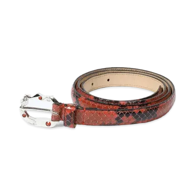 WACKO MARIA Wolfs Head / Python Leather Belt "Orange"