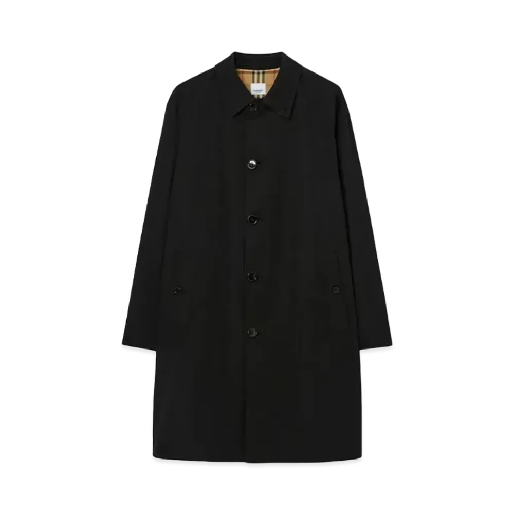 Burberry Men's Mid Length Gabardine Car Coat "Black"