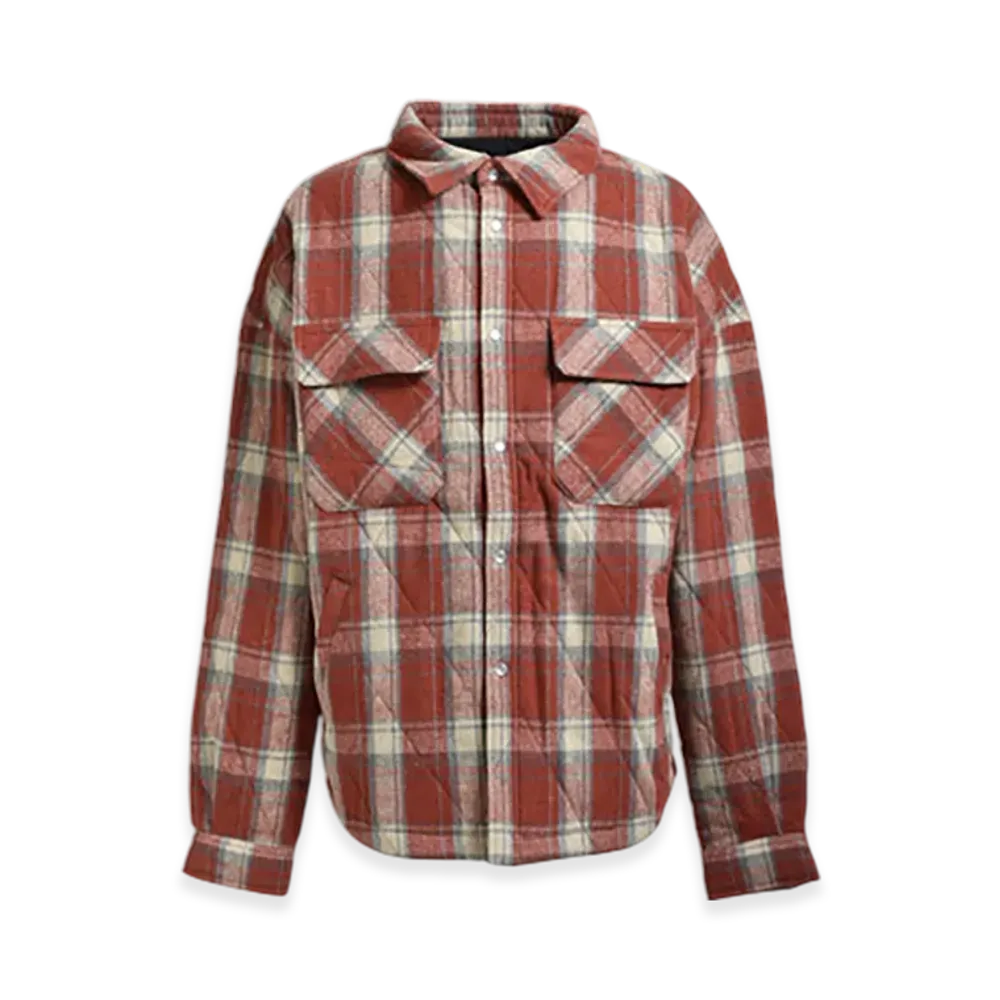 BREATH Quilting Check Shirt "Orange"
