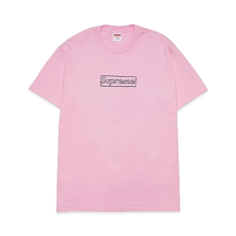 Supreme x KAWS Chalk Logo Tee "Pink"