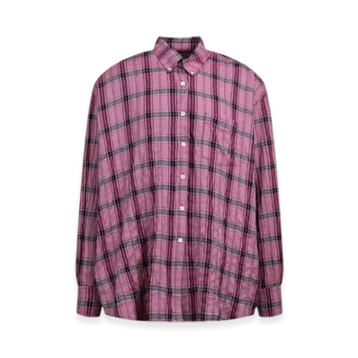 OUR LEGACY Women's Borrowed BD Shirt "Cerise Memory Check"