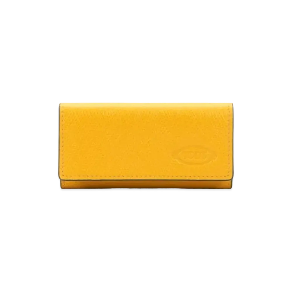 TOD'S Leather Key Holder "Yellow/Gray"