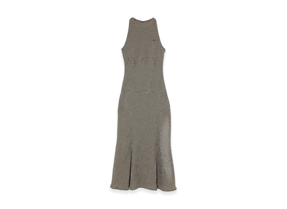 ANDMARY Women's Daisy Gingham Long Dress "Beige"
