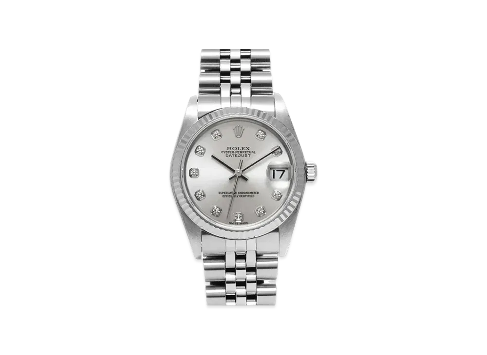 ROLEX Datejust 10P Diamonds "Silver/Stainless Steel/White Gold"