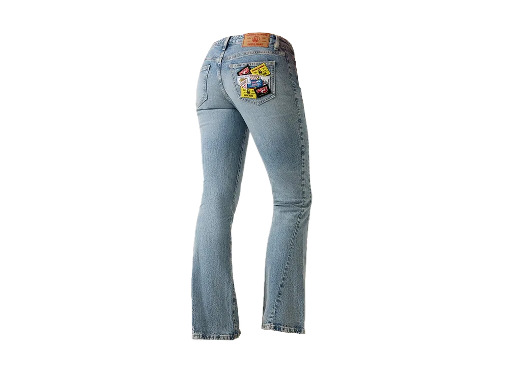 HYSTERIC GLAMOUR x GUESS JEANS Flare Jeans "Light Indigo Blue"