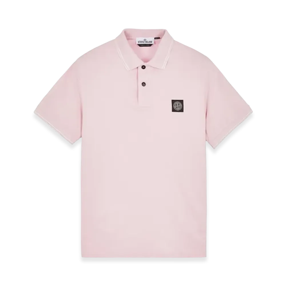 Stone Island 2SC18 Stretch Cotton Pique Short Sleeve Polo Shirt - 24SS "Pink"