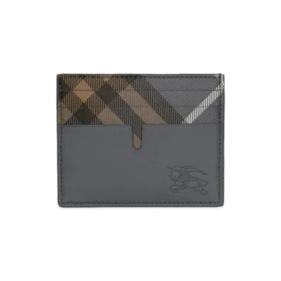 Burberry Tall Pop Check Card Case "Wave Blue"