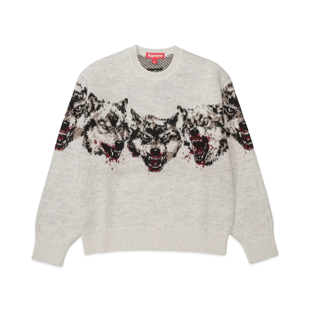Supreme Wolves Sweater "White"